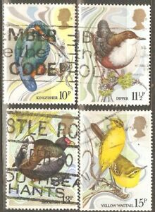 Great Britain: set 4 used stamps, 100 years Protection of Birds, 1979, Mi#817-20