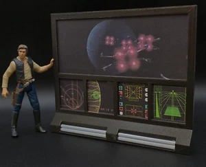 CUSTOM STAR WARS WALL SCREEN COMPUTER for 1/18 3.75 INCH FIGURE DIORAMA (H17) - Picture 1 of 1