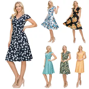 Haute Edition Women's Print V-Neck Skater Dress - Picture 1 of 66