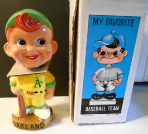 Nodder base oro C1970 Oakland A's Athletics con scatola mai visualizzato Bobblehead - Foto 1 di 7