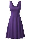Haute Edition Women's Sleeveless Scoop Neck A-Line Skater Jersey Dress with Plus