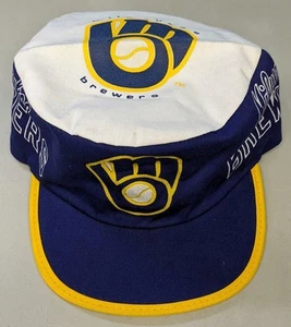 Vintage 80s MLB Milwaukee Brewers Logo Painters Baseball Cap Hat Flex Fit Size - Picture 1 of 8