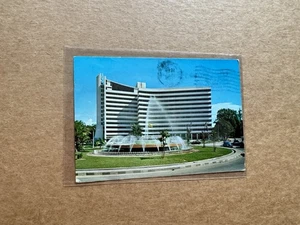 Singapore 1969 PPC to US +Hotel Singapore Card +Bi-Color Frank + Airport-A PMK - Picture 1 of 3