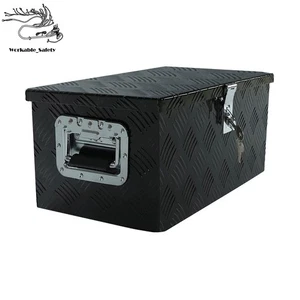 20"X12"X9.5" Black Heavy Duty Aluminum Truck Tool Box Pickup Bed Trailer Box - Picture 1 of 13