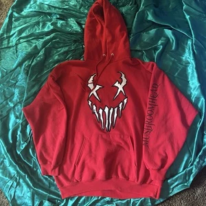 MUSHROOMHEAD-War Machine Filthy Hands Embroidered Red Hoodie-Rare-XL - Picture 1 of 4