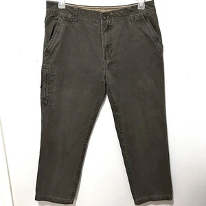 G.H. Bass & Co. Pants Men's 34x30 Green Canvas Utility Pockets Workwear Outdoor - Picture 1 of 16