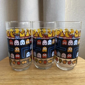VTG Pac-Man Drinking Glasses 5.5" Tall Bally Midway MFG Co 1980 Set Of 3 - Picture 1 of 13