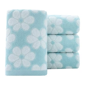 Hand Towels Set of 4 Floral Pattern 100% Cotton Soft Absorbent Decorative Tow... - Picture 1 of 6