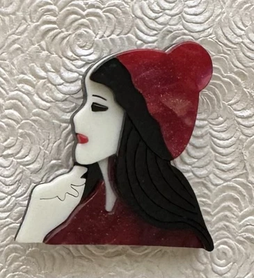 Broche acrílico cara dama pin esmalte Foto 1 de 3