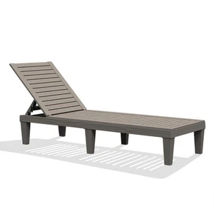 Outdoor Chaise Lounge Chair for Pool, Patio Bench Waterproof Sunbed,Grey - Picture 1 of 7