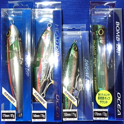JDM Shimano Ocea Head Dip 175F+140F & Sardine Ball 150S & Bomb Dip 170F Rainbow Foto 1 de 4
