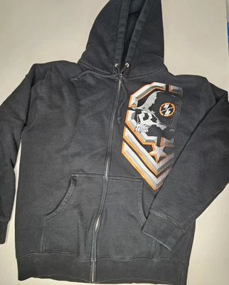 Metal Mulisha Men's Full Zip Hoodie Skull and Helmet Logo Size Large - Image 1 of 4