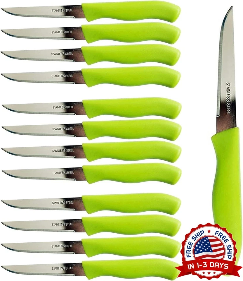 Juego de cuchillos para pelar y decorar, 12 piezas, con hoja recta de 3 pulgadas Foto 1 de 4