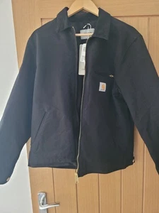 CARHARTT WIP DETROIT JACKET BLACK RIGID BRAND NEW - SIZE LARGE - Picture 1 of 6