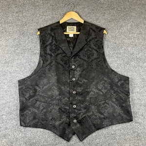 Frontier Classics Vest Mens 2XL Black Paisley Western Waistcoat Cowboy Floral - Picture 1 of 11