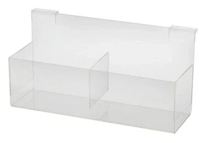 Wire Grid Bin 14" L x 4 ½” x 4 ½” Clear Acrylic Plastic Display - Picture 1 of 3