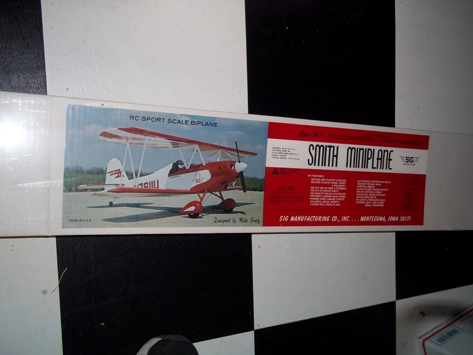 NEW IN THE BOX "SIG THE SMITH MINI PLANE" REMOTE CONTROL MODEL AIRPLANE KIT NEW - Image 1 of 4
