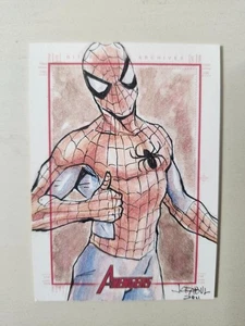 Spider-Man RARE 1/1 Signed Sketch Insert Card Marvel Rittenhouse Archives COOL! - Bild 1 von 2