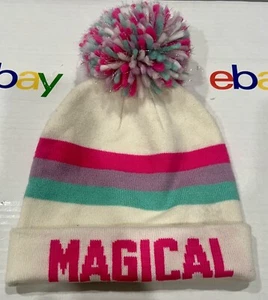 GAP Knit Pom Pom Beanie Hat Girl’s Youth Size:S/M -Magical - Picture 1 of 5