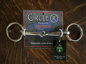 Reinsman Circle R Stage A Snaffle Bit 4-1/2" Pony size with 1-3/4" rings Nickel - Picture 1 of 3