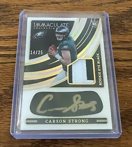 2022 Panini Immaculate Carson Strong Rookie Patch Eye Black Auto Gold #ed 14/25 - Picture 1 of 1