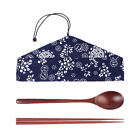  Hlzerne Essstbchen und Lffel Set handgemachtes Geschirr im japanischen Stil