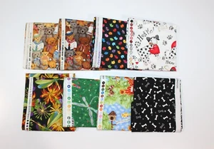 4 Yards Assorted Cotton Fabric 1/2 Yard Cuts - 8 Prints- Fabric Bundle-124 - Picture 1 of 2