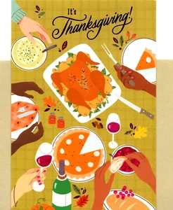 Happy Thanksgiving Friendsgiving Friend Friends Feast Hallmark Greeting Card - Picture 1 of 3