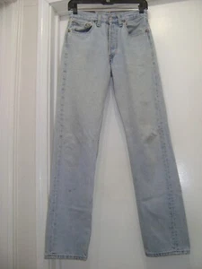VTG USA LEVIS #6501-0133 WOMENS TAGGED 27x32 COTTON DENIM RED TAB BLUE JEANS - Picture 1 of 18