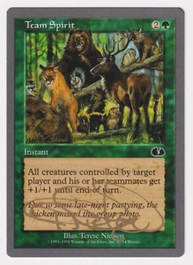 Gold Signed Team Spirit MP Unglued Artist Terese Nielsen 1998 WOTC MTG Magic! - Picture 1 of 2
