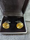   Lovely Silver Colour Cufflinks With Gold Coloured Inset Excellent Condition