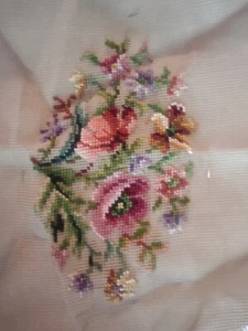 Vintage Pre-Worked Decorator Floral Tapestry Needlepoint Canvas 19"X16" - Bild 1 von 2