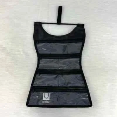 Umbra Mini Organizador de Joyería de Vestido Negro - 8 Bolsillos con Cremallera, Talla de Viaje 10.5" Foto 1 de 4