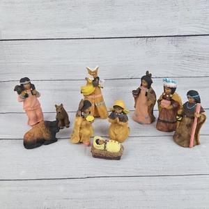 10 Piece Native American Christmas Nativity Scene by Slifka - Picture 1 of 24