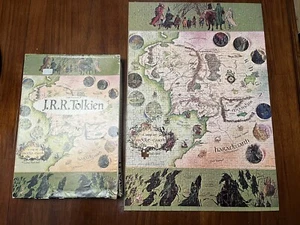 Vtg J.R.R. Tolkien A Map Of Middle Earth Poster Jigsaw Puzzle 1971 Missing 1 Pc - Picture 1 of 12