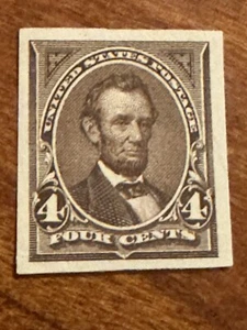 US Scott #269 P5 4c Lincoln Imperf Single Stamp Paper - Picture 1 of 2