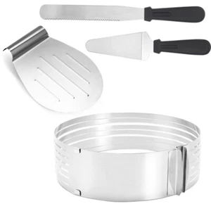 Set 4 pezzi coltello per torta coltello per smalto coltello per torta accessori da forno fondo per torta acciaio inox - Foto 1 di 10