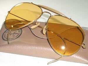 1970's 58 14MM B&L RAY-BAN GEP ALL-WEATHER AMBERMATIC OUTDOORSMAN SUNGLASSES