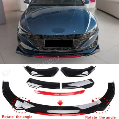 For Hyundai Elantra Universal Black+Red Front Bumper Lower Lip Splitter Spoiler - Image 1 of 4