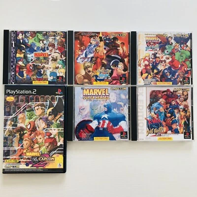 PS1 Marvel VS Capcom X-MEN VS Street Fighter EX EDITION set of 6 PlayStation 1 2 - Image 1 of 4