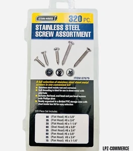320 Piece Stainless Steel Sheet Metal Screw Assortment Philip STORE HOUSE 67679 - Picture 1 of 1