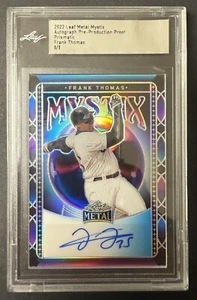 2022 Leaf Metal Mystix FRANK THOMAS Auto Pre-Production Proof Prismatic 1/1 Sox - Picture 1 of 2