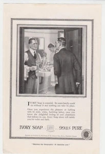 Ivory Soap 1918 Print Ad 9"x6" Vintage Mens Room - Picture 1 of 1