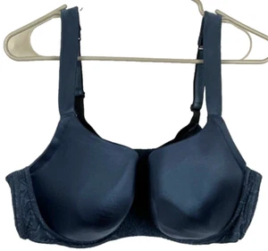 AMBRIELLE BRA Underwire Lightly Lined Balconette Blue 42DD Lace Accent - Picture 1 of 3
