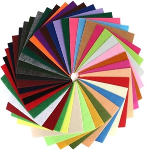 Stiff Felt Fabric Squares Sheets Assorted Colors 6x6 inch for Crafts 1mm 40Pcs - Picture 1 of 1