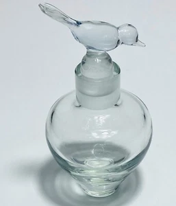 Perfume Bottle Bird Vintage Solid Glass With Bird Stopper Height Is 5” Empty - Picture 1 of 8