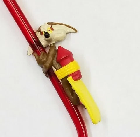 Looney Tunes Wile E Coyote Sipper Straw Red Collectible 1998 Vintage Cover