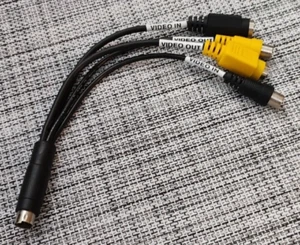 mini 9-pin din male to 4-pin din female video in/out and RCA female video in/out - Picture 1 of 3