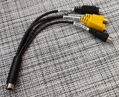 mini 9-pin din male to 4-pin din female video in/out and RCA female video in/out - Image 1 of 3