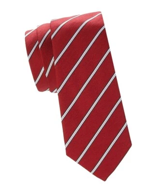 Nueva corbata a rayas Armani Collezioni para hombre - rojo oscuro liso Foto 1 de 4